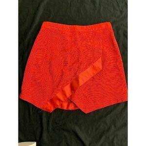 Style Stalker Womens Solid Red Mini Assymetrical Skirt Xs
